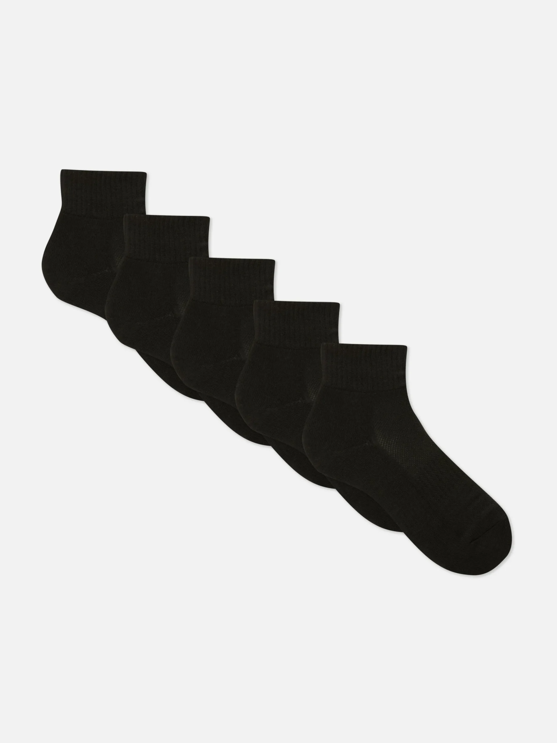 Socken|Primark Quarter Crew Socken, 5er-Pack Schwarz