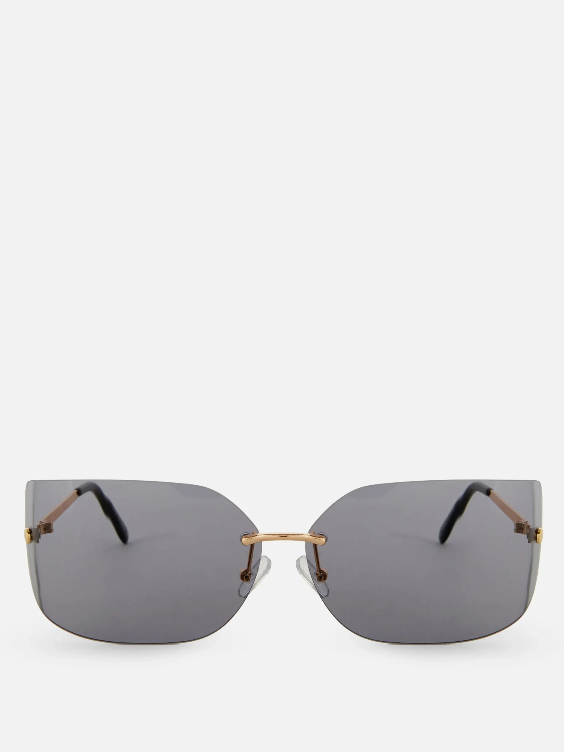 Sonnenbrillen|Primark Randlose, Gebogene „Rita Ora“ Sonnenbrille Schwarz