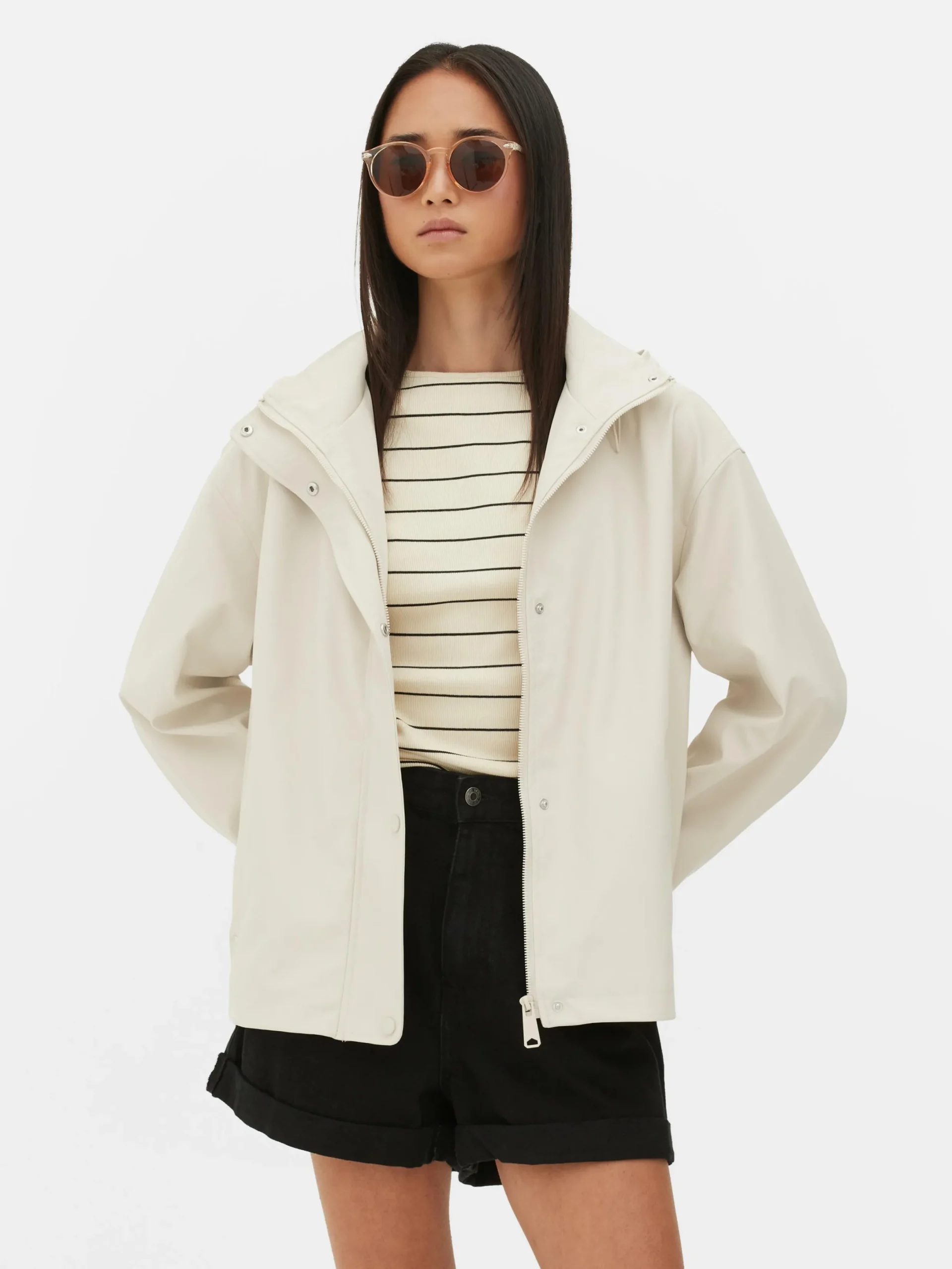 Jacken Und Mäntel|Primark Regenjacke Mit Kapuze Naturfarben