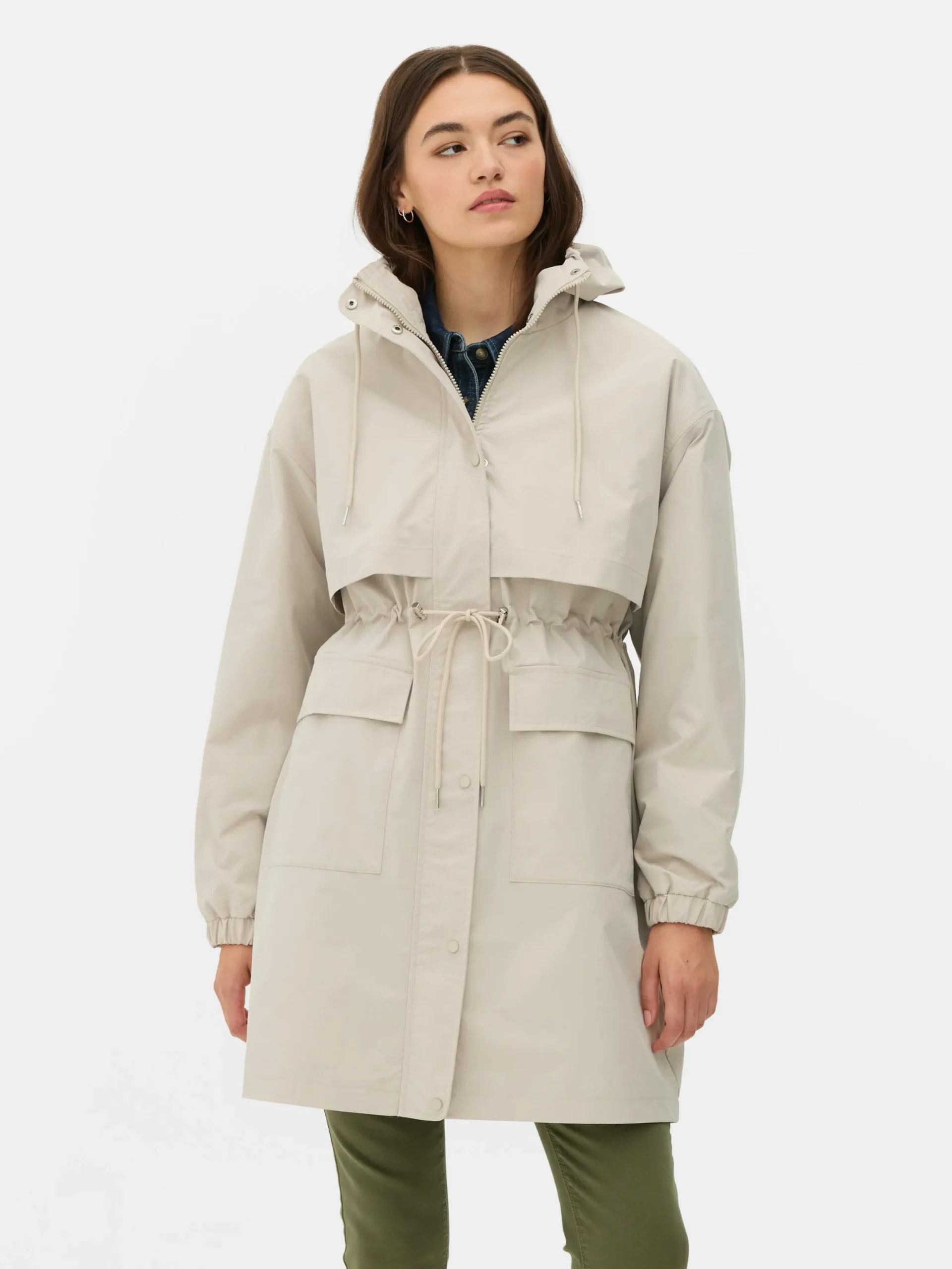 Jacken Und Mäntel|Primark Regenparka Mit Kordelzug Ecrufarben