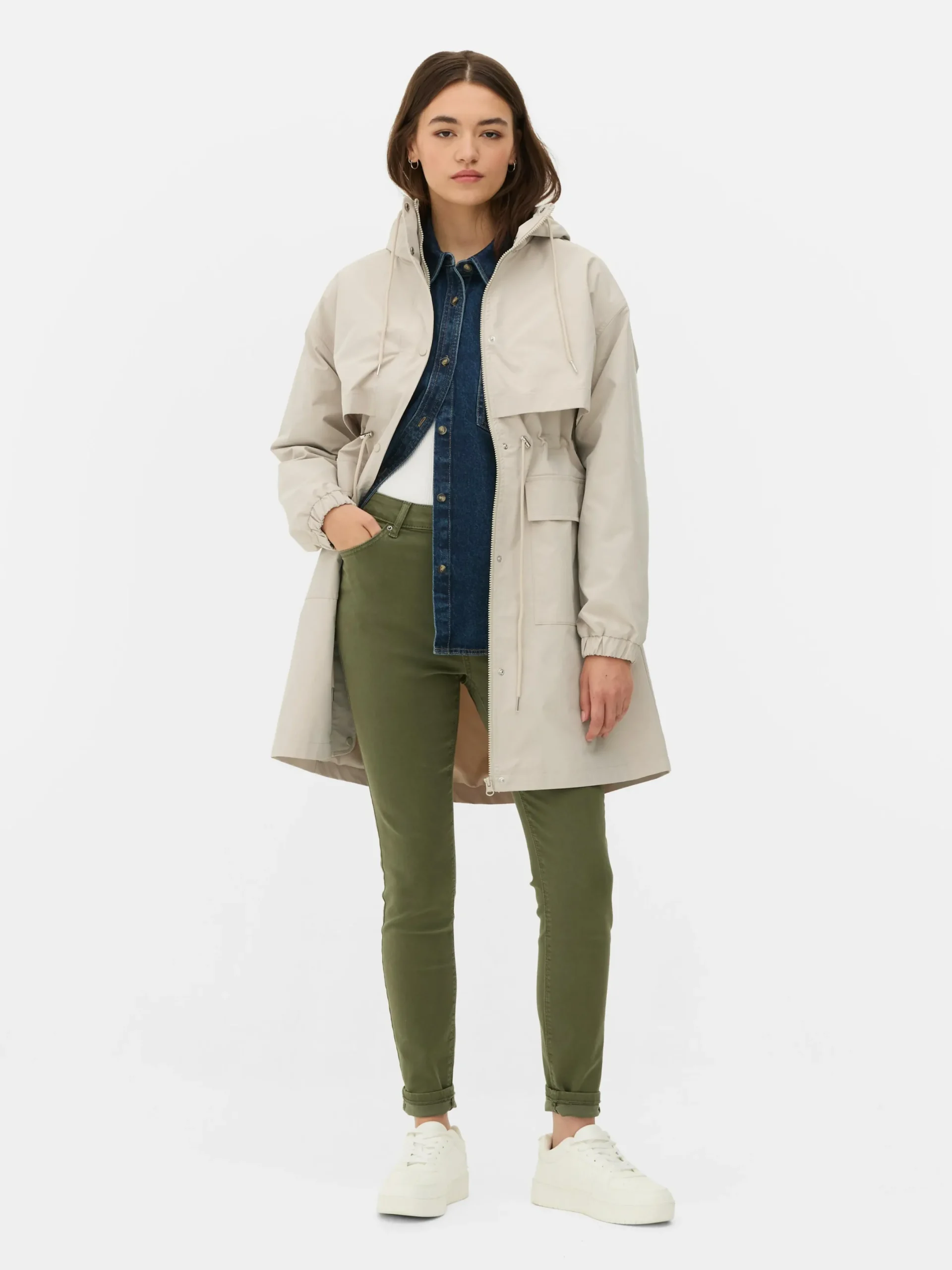 Jacken Und Mäntel|Primark Regenparka Mit Kordelzug Ecrufarben