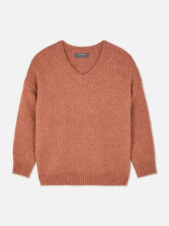 Pullover Und Cardigans|Primark Regular-Fit-Pullover Mit V-Ausschnitt Terrakottafarben