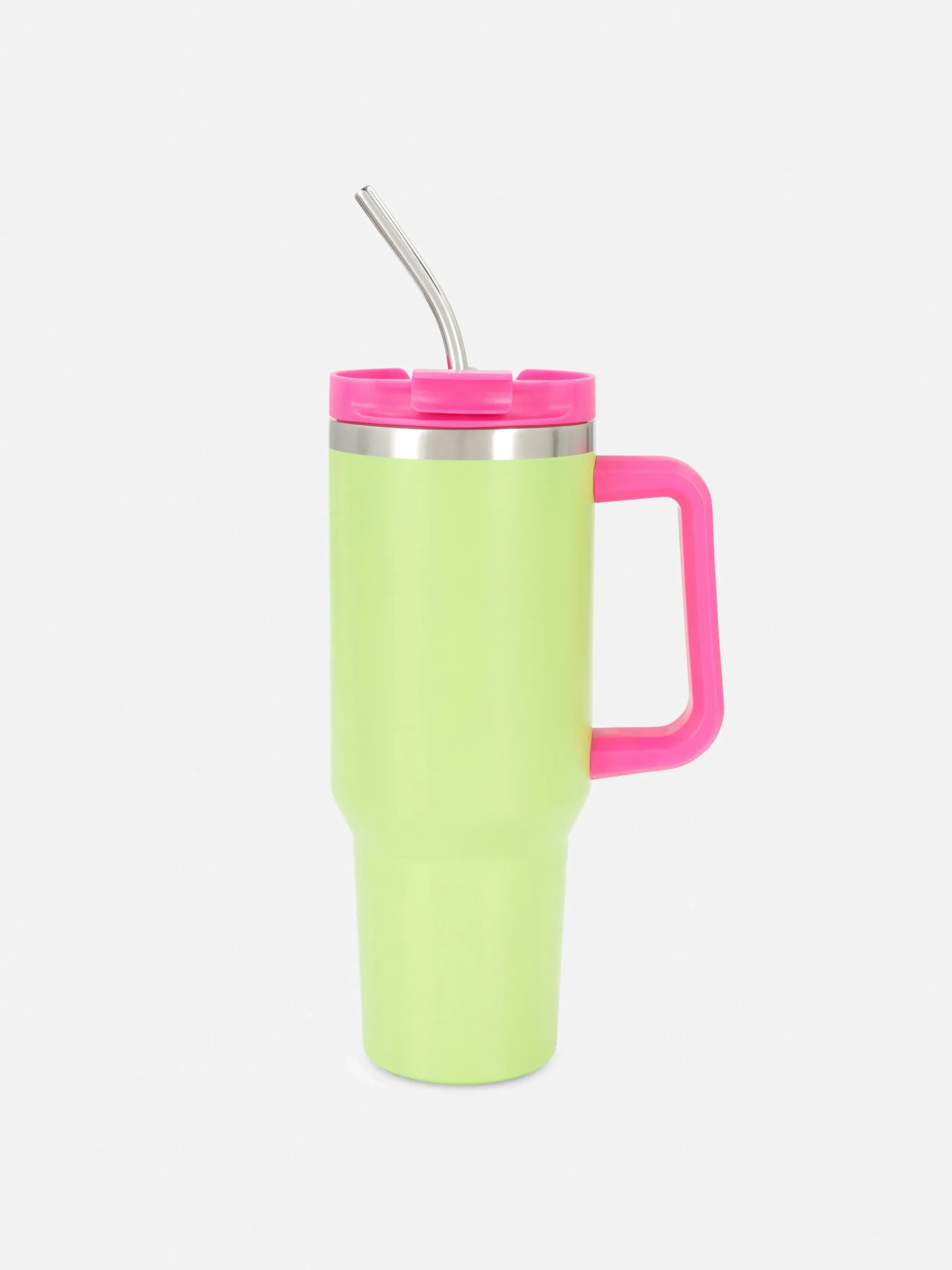 Tassen Und Becher|Primark Reisebecher Aus Edelstahl Mit Trinkhalm, 1,18 L Lindgrün