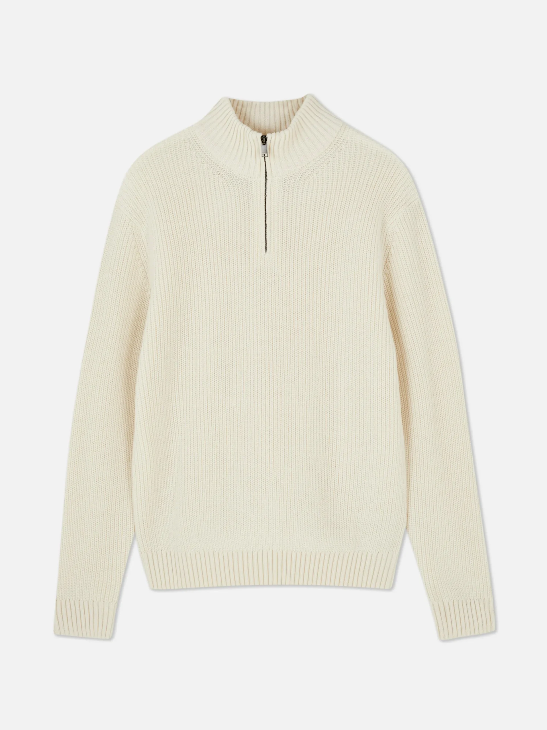 Pullover Und Cardigans|Primark Rippenstrick-Pullover Mit Reißverschluss Hellbeige