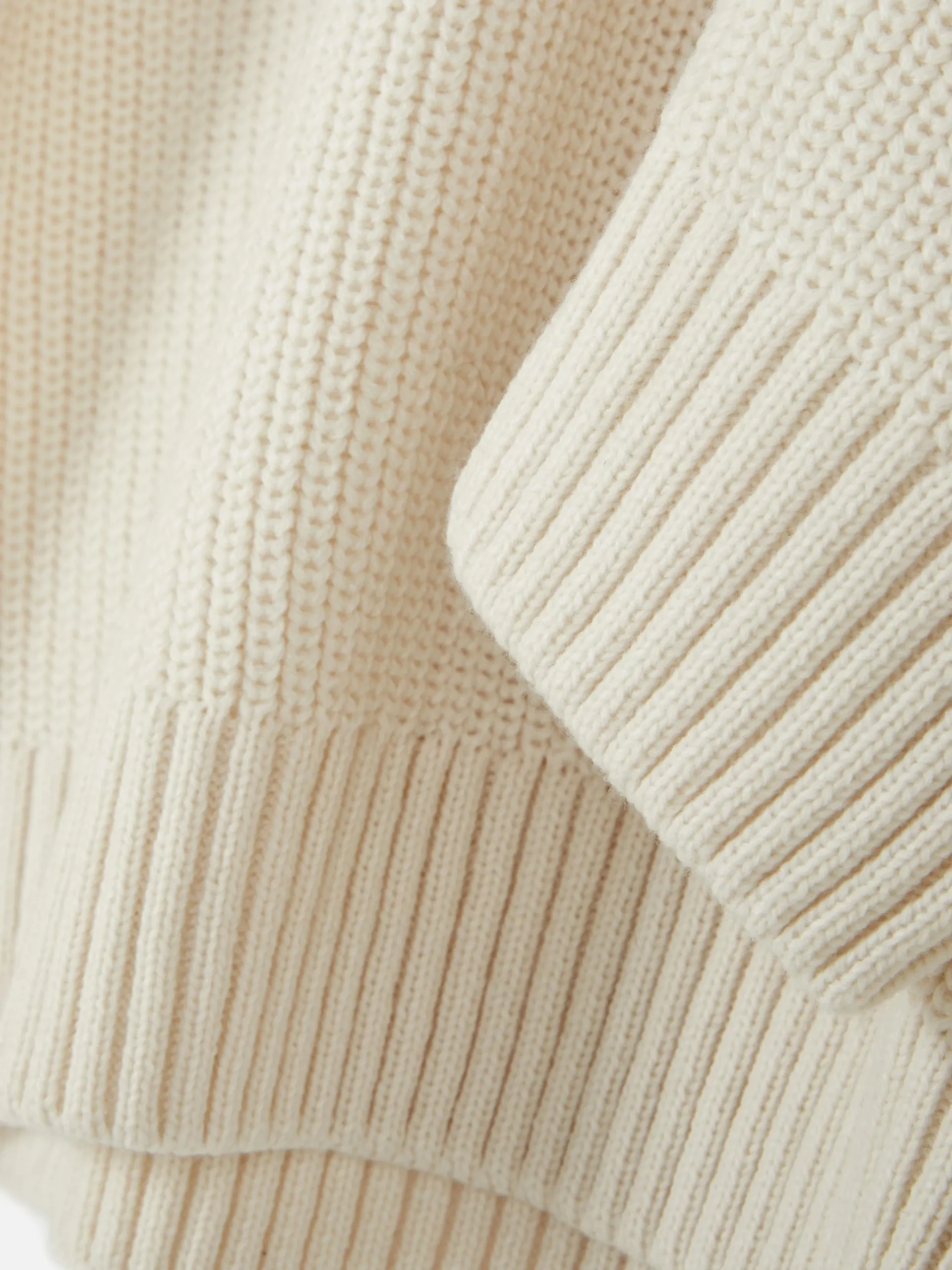 Pullover Und Cardigans|Primark Rippenstrick-Pullover Mit Reißverschluss Hellbeige