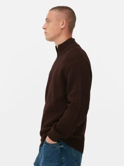 Pullover Und Cardigans|Primark Rippenstrick-Pullover Mit Reißverschluss Braun
