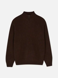 Pullover Und Cardigans|Primark Rippenstrick-Pullover Mit Reißverschluss Braun