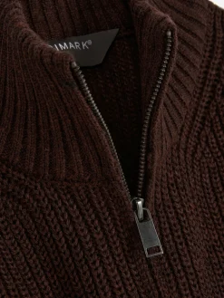 Pullover Und Cardigans|Primark Rippenstrick-Pullover Mit Reißverschluss Braun