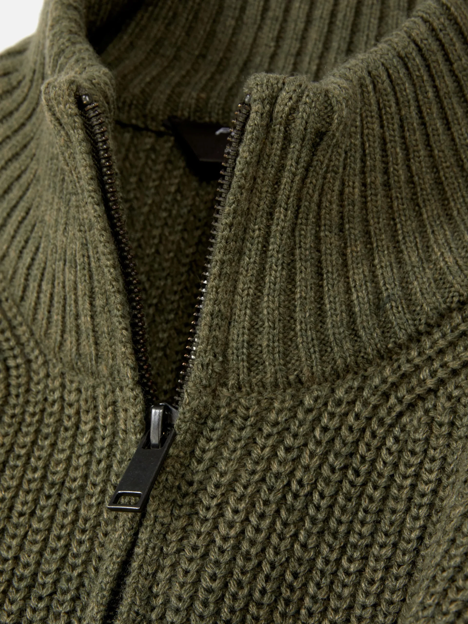 Pullover Und Cardigans|Primark Rippenstrick-Pullover Mit Reißverschluss Grün