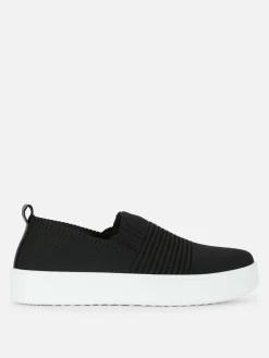 Sneakers|Primark Rippstrick-Sneakers Schwarz