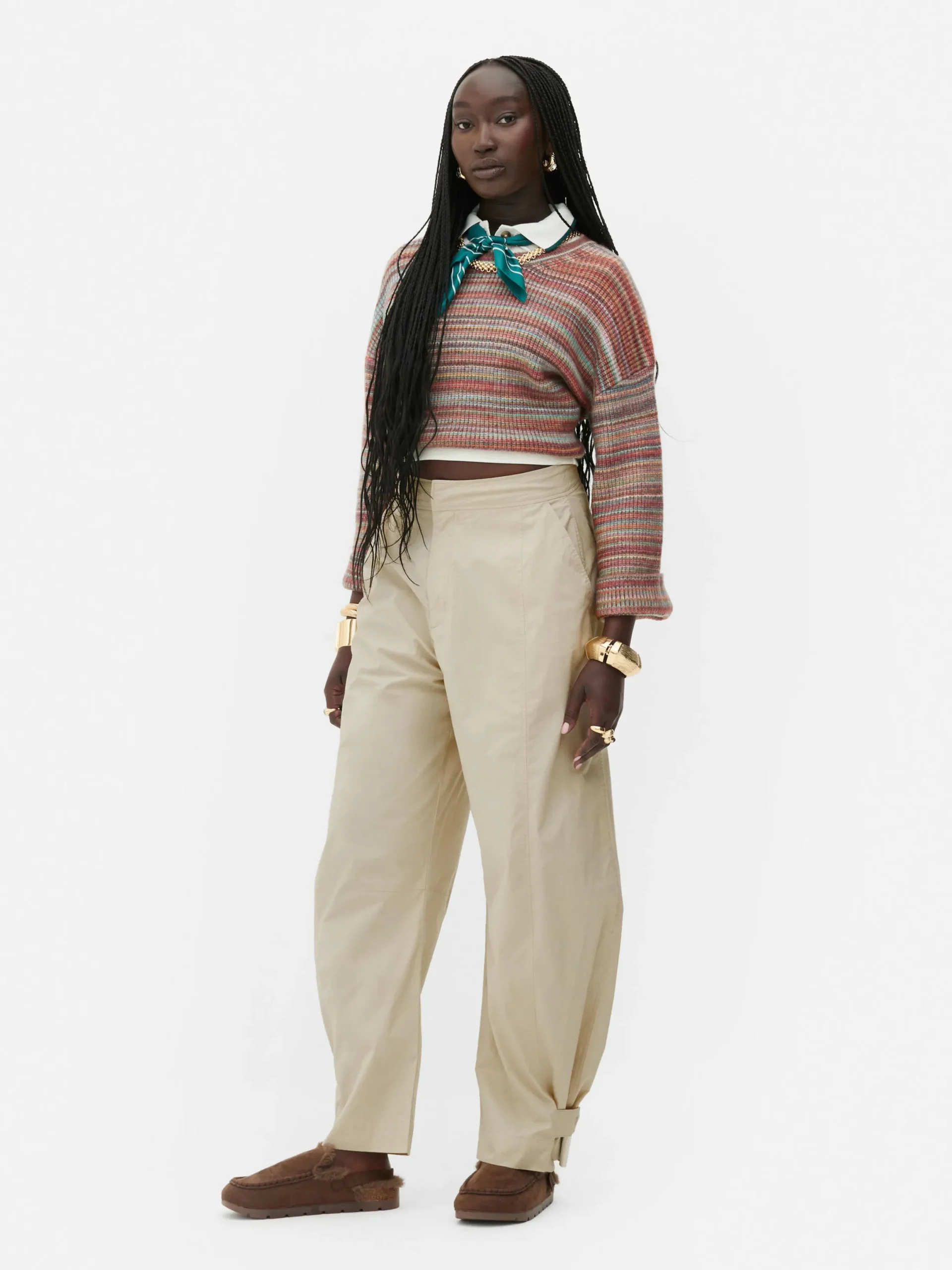 Hosen Und Leggings|Primark „Rita Ora“ Barrel-Hose Im Utility-Stil Steinfarben