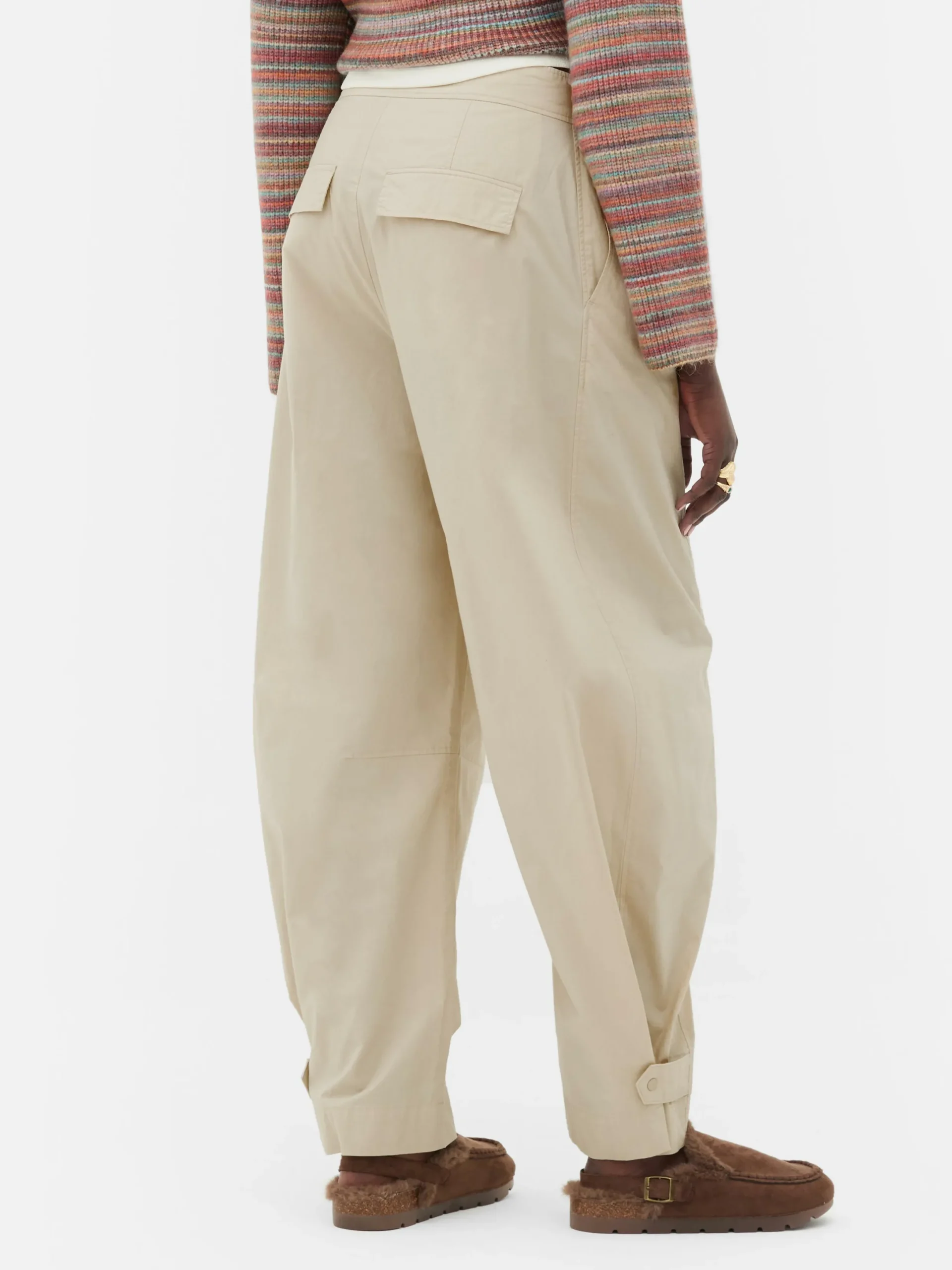 Hosen Und Leggings|Primark „Rita Ora“ Barrel-Hose Im Utility-Stil Steinfarben