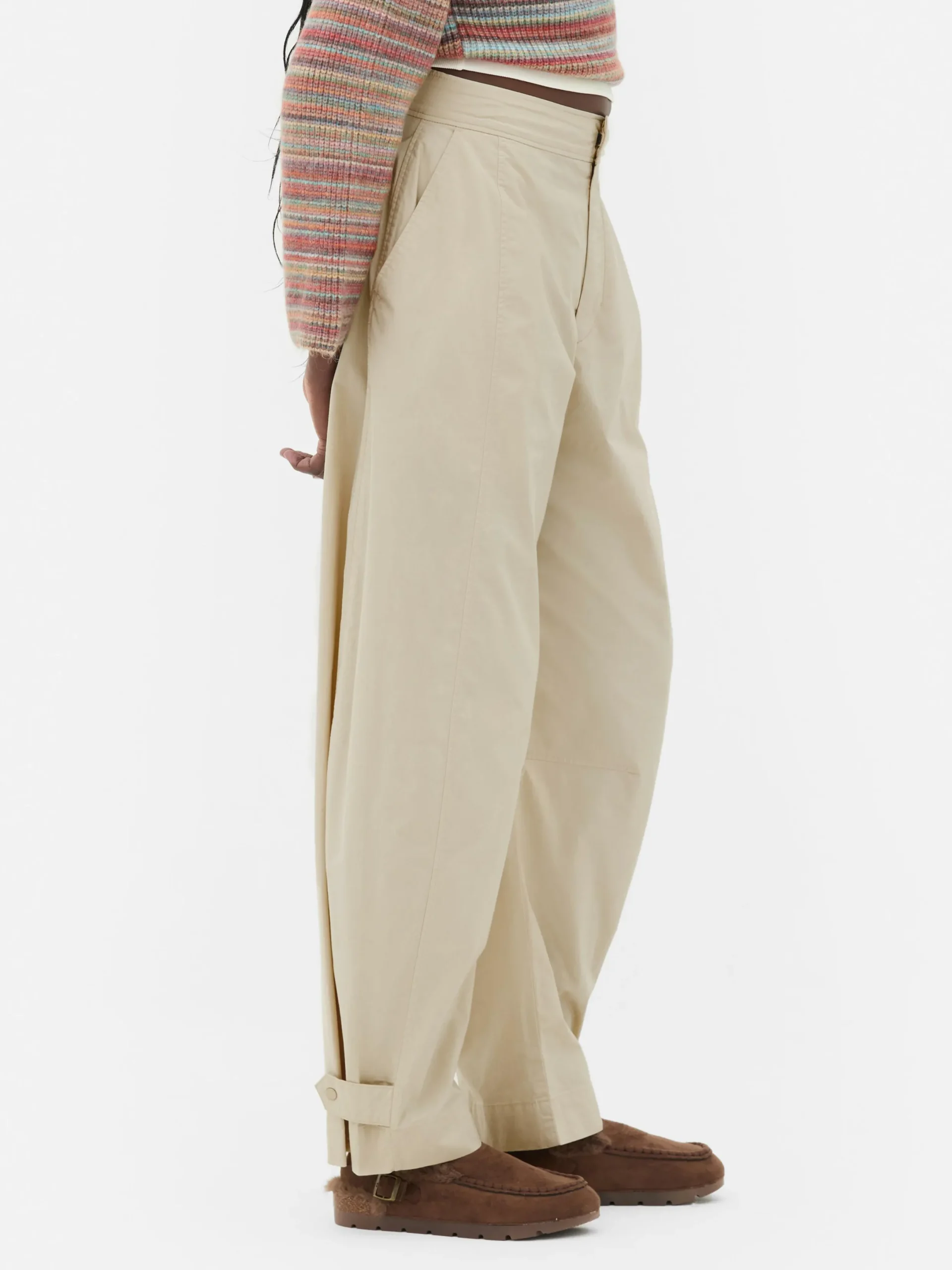 Hosen Und Leggings|Primark „Rita Ora“ Barrel-Hose Im Utility-Stil Steinfarben