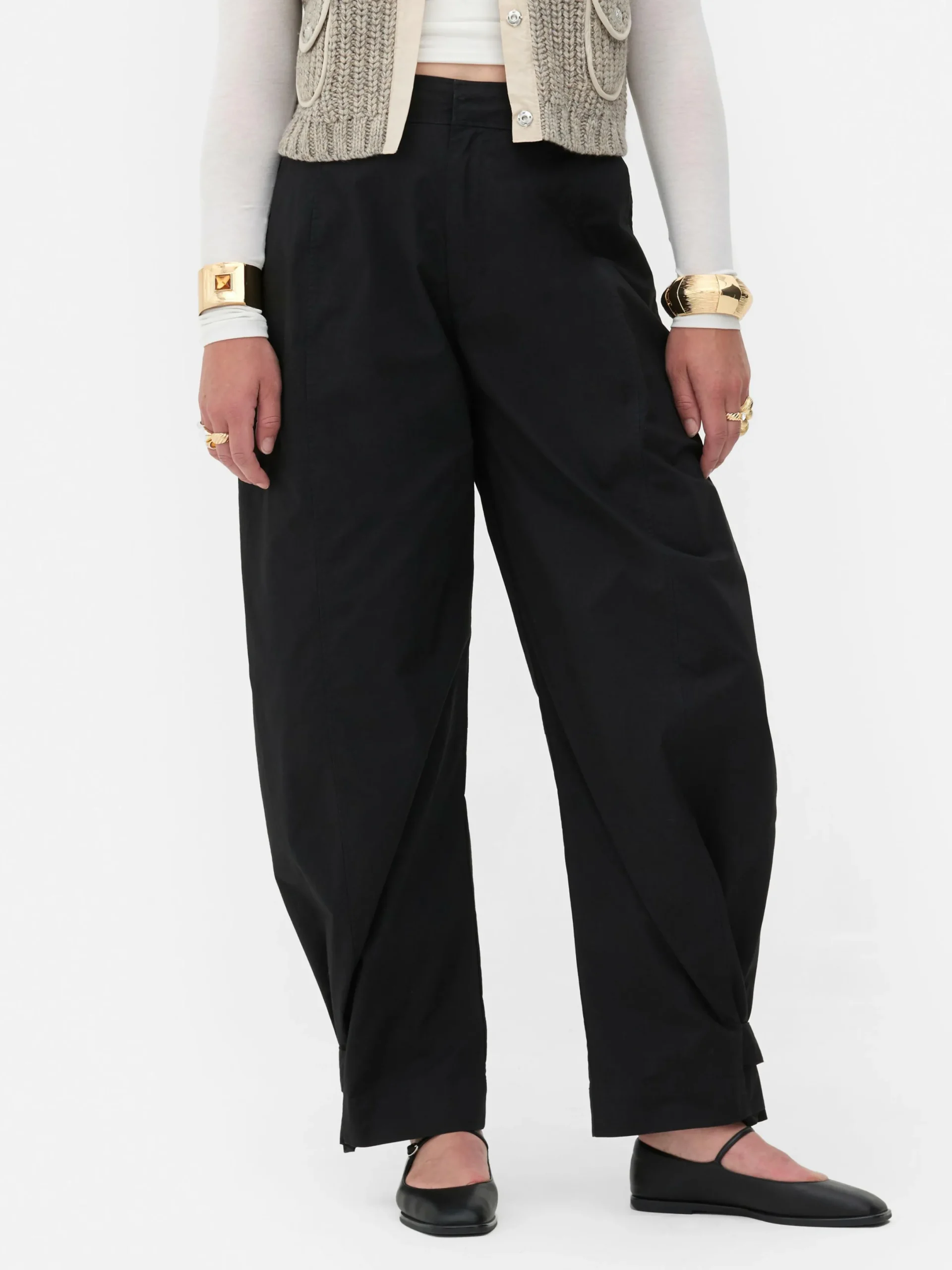 Hosen Und Leggings|Primark „Rita Ora“ Barrel-Hose Im Utility-Stil Schwarz