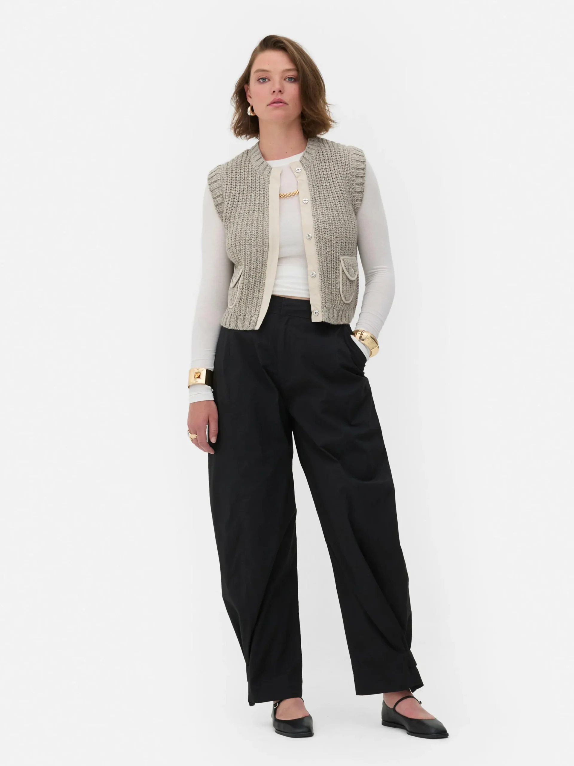 Hosen Und Leggings|Primark „Rita Ora“ Barrel-Hose Im Utility-Stil Schwarz