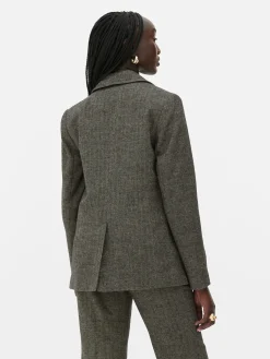 Blazer|Primark „Rita Ora“ Blazer Mit Fischgrätmuster Braun