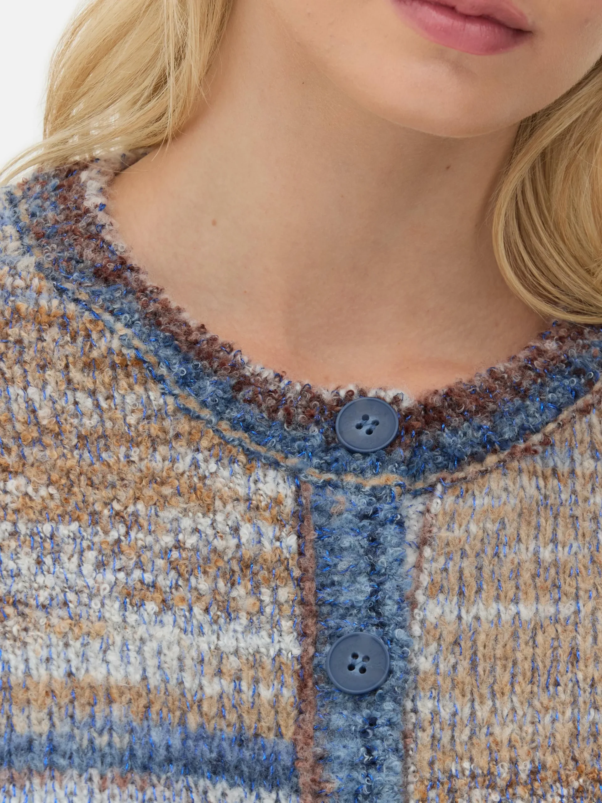 Pullover Und Cardigans|Primark „Rita Ora“ Cardigan Mit Space-Dye-Muster Marineblau