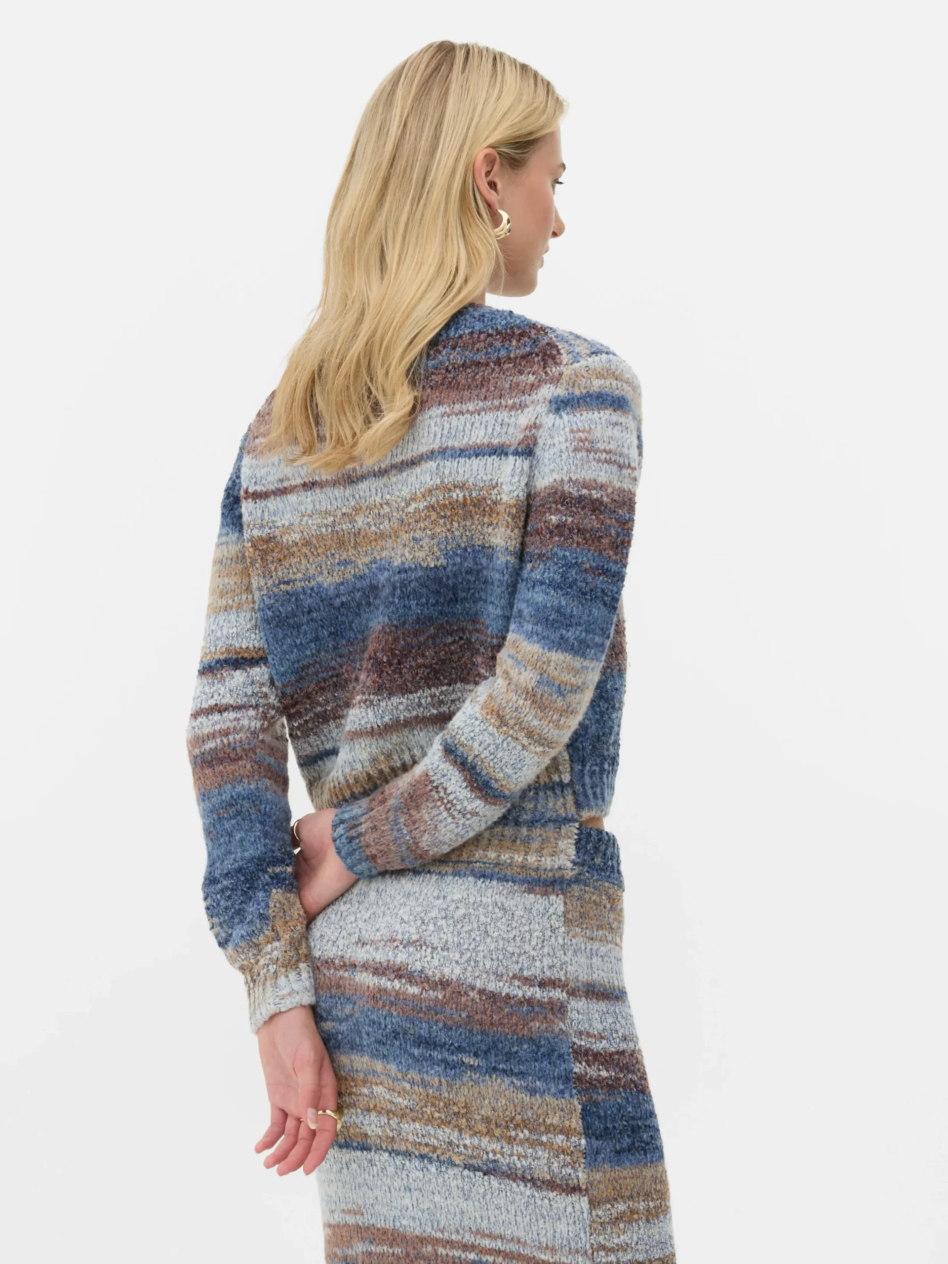 Pullover Und Cardigans|Primark „Rita Ora“ Cardigan Mit Space-Dye-Muster Marineblau