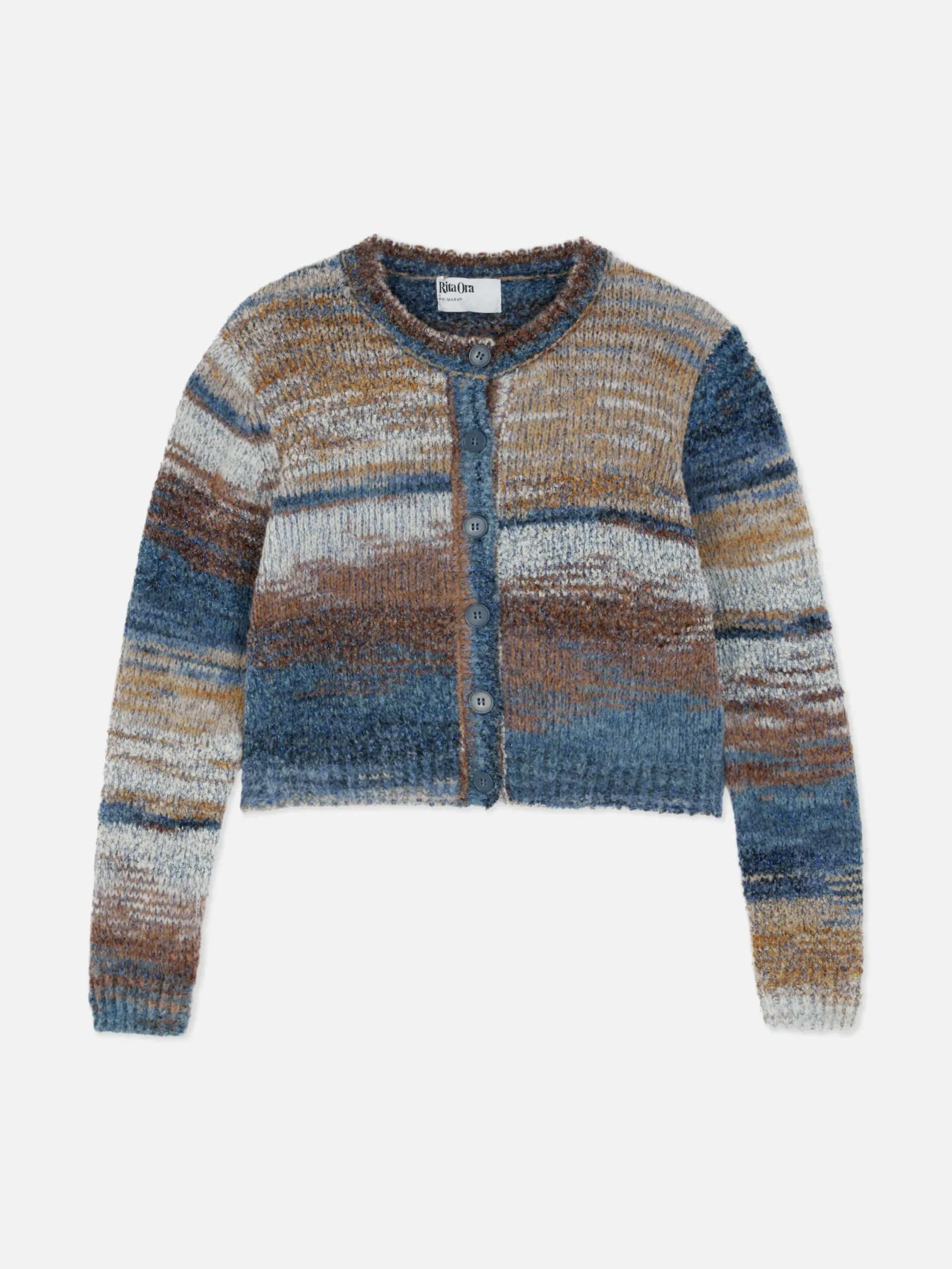 Pullover Und Cardigans|Primark „Rita Ora“ Cardigan Mit Space-Dye-Muster Marineblau