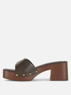 Heels|Primark „Rita Ora“ Clogs Mit Blockabsatz Schokoladenbraun