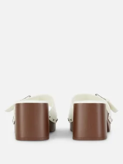 Heels|Primark „Rita Ora“ Clogs Mit Blockabsatz Weiß