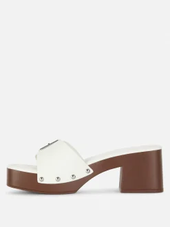 Heels|Primark „Rita Ora“ Clogs Mit Blockabsatz Weiß