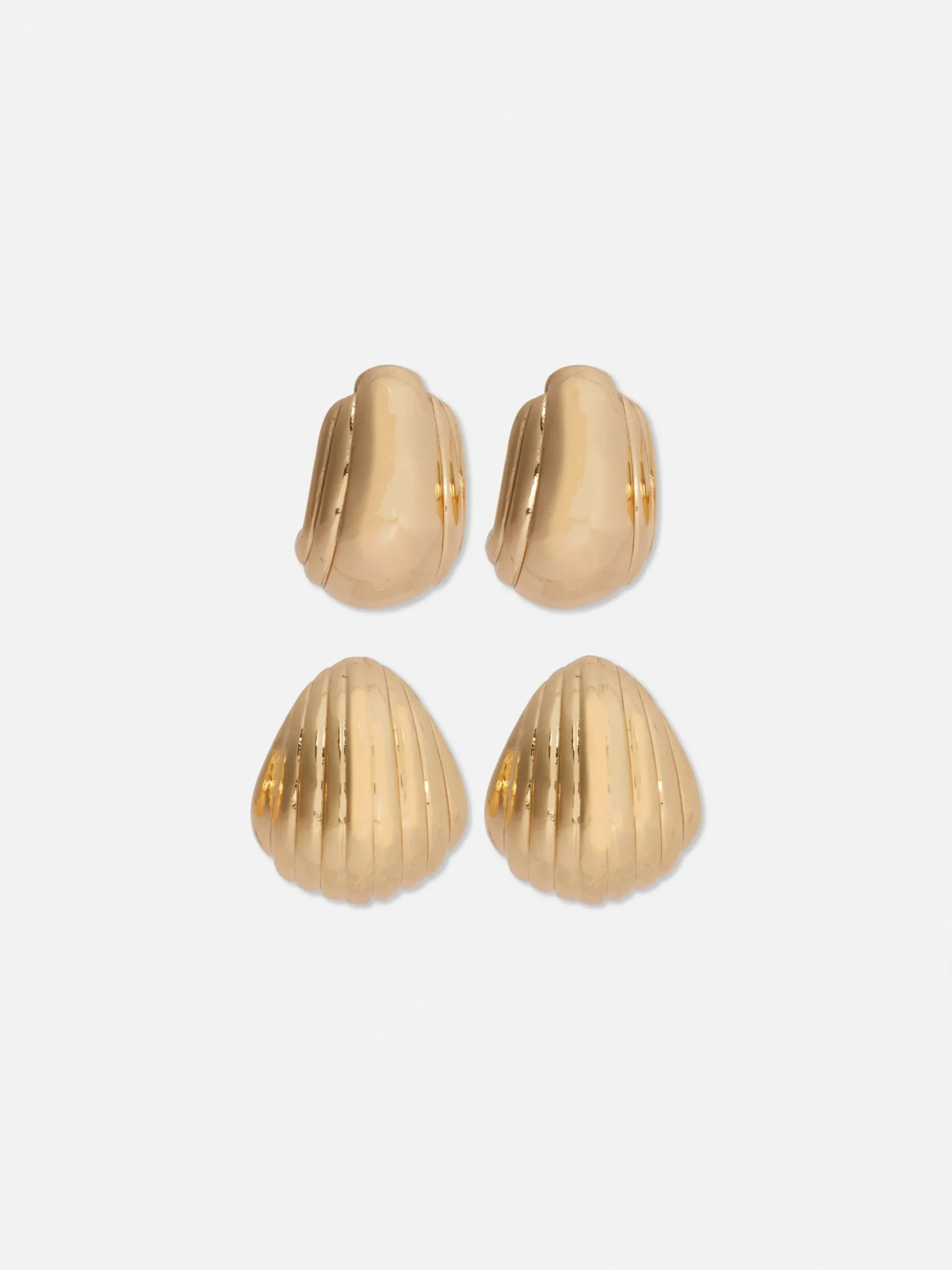 Schmuck|Primark „Rita Ora“ Creolen Mit Muschelanhänger, 2er-Pack Gelb
