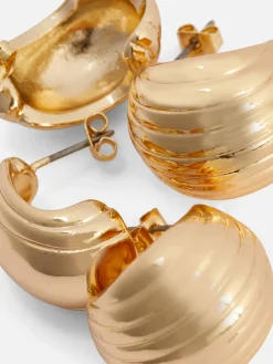 Schmuck|Primark „Rita Ora“ Creolen Mit Muschelanhänger, 2er-Pack Gelb