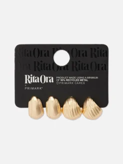 Schmuck|Primark „Rita Ora“ Creolen Mit Muschelanhänger, 2er-Pack Gelb