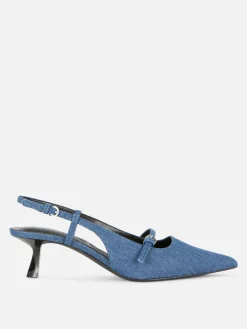 Heels|Denim|Primark „Rita Ora“ Denim-Heels Mit Schnalle Dunkelblau