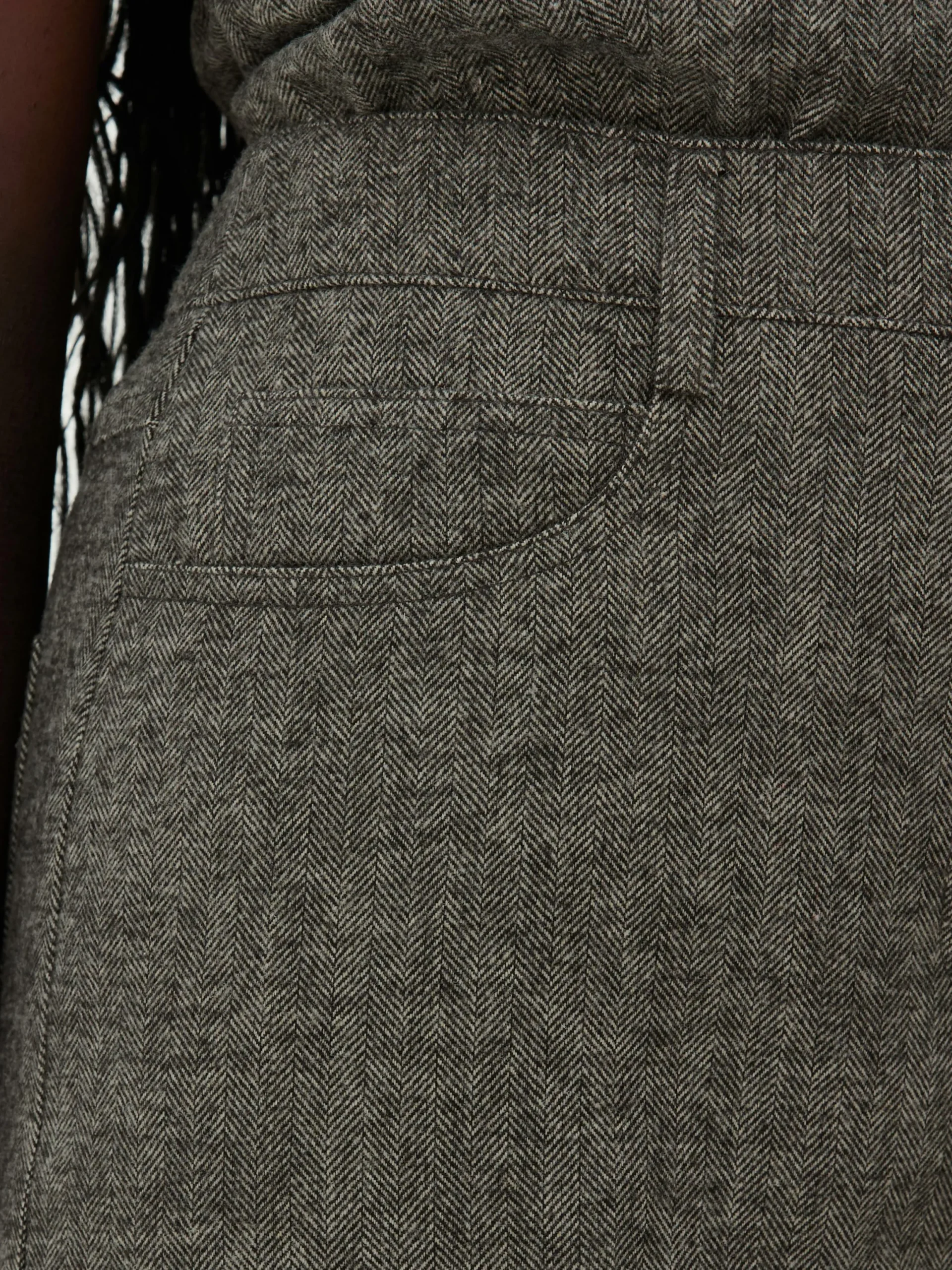Hosen Und Leggings|Primark „Rita Ora“ Hose Mit Fischgrätmuster Braun
