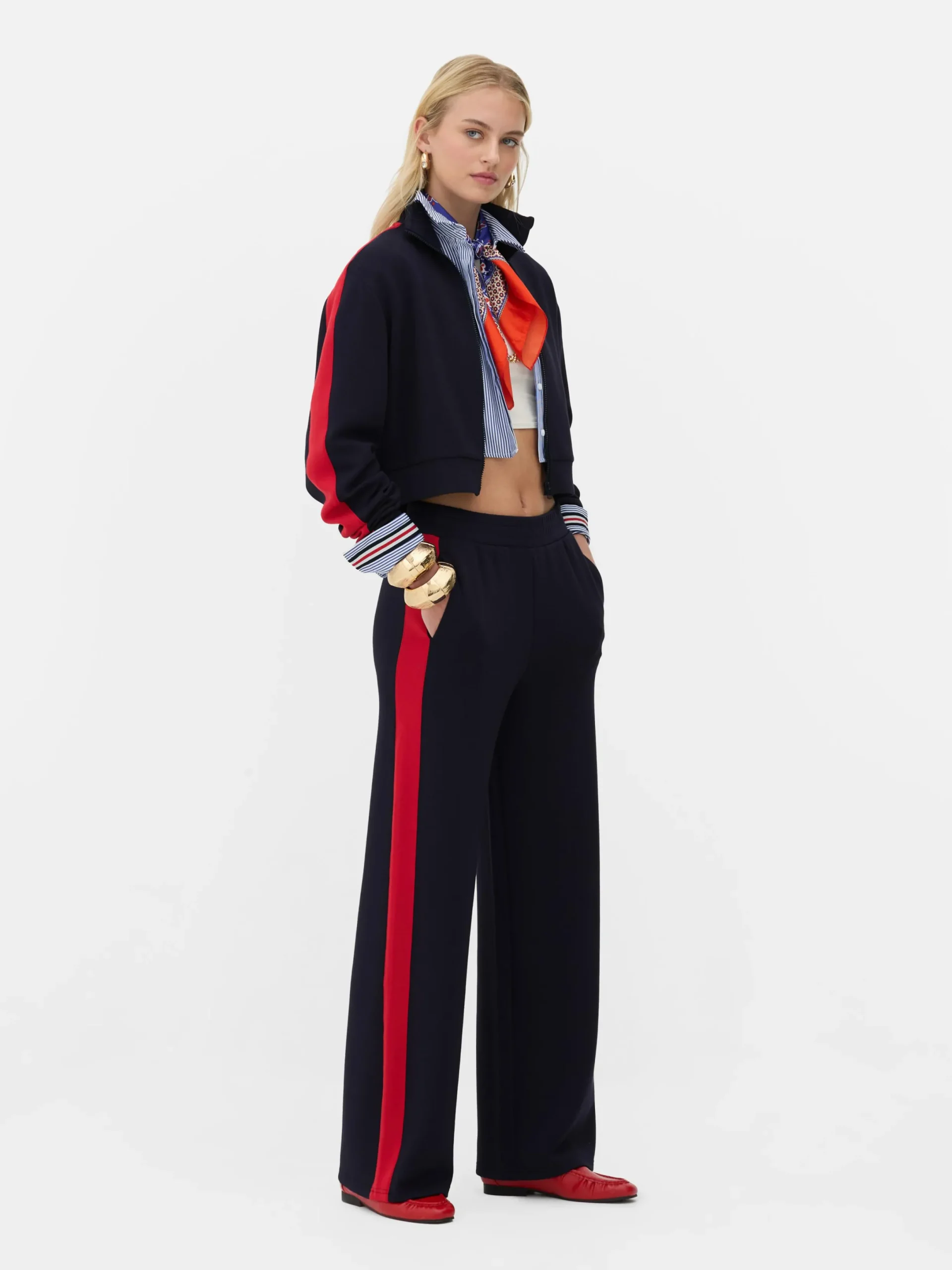 Hosen Und Leggings|Primark „Rita Ora“ Jogginghose Mit Weitem Bein Marineblau
