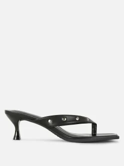Heels|Primark „Rita Ora“ Kunstleder-Mules Mit Nieten Schwarz