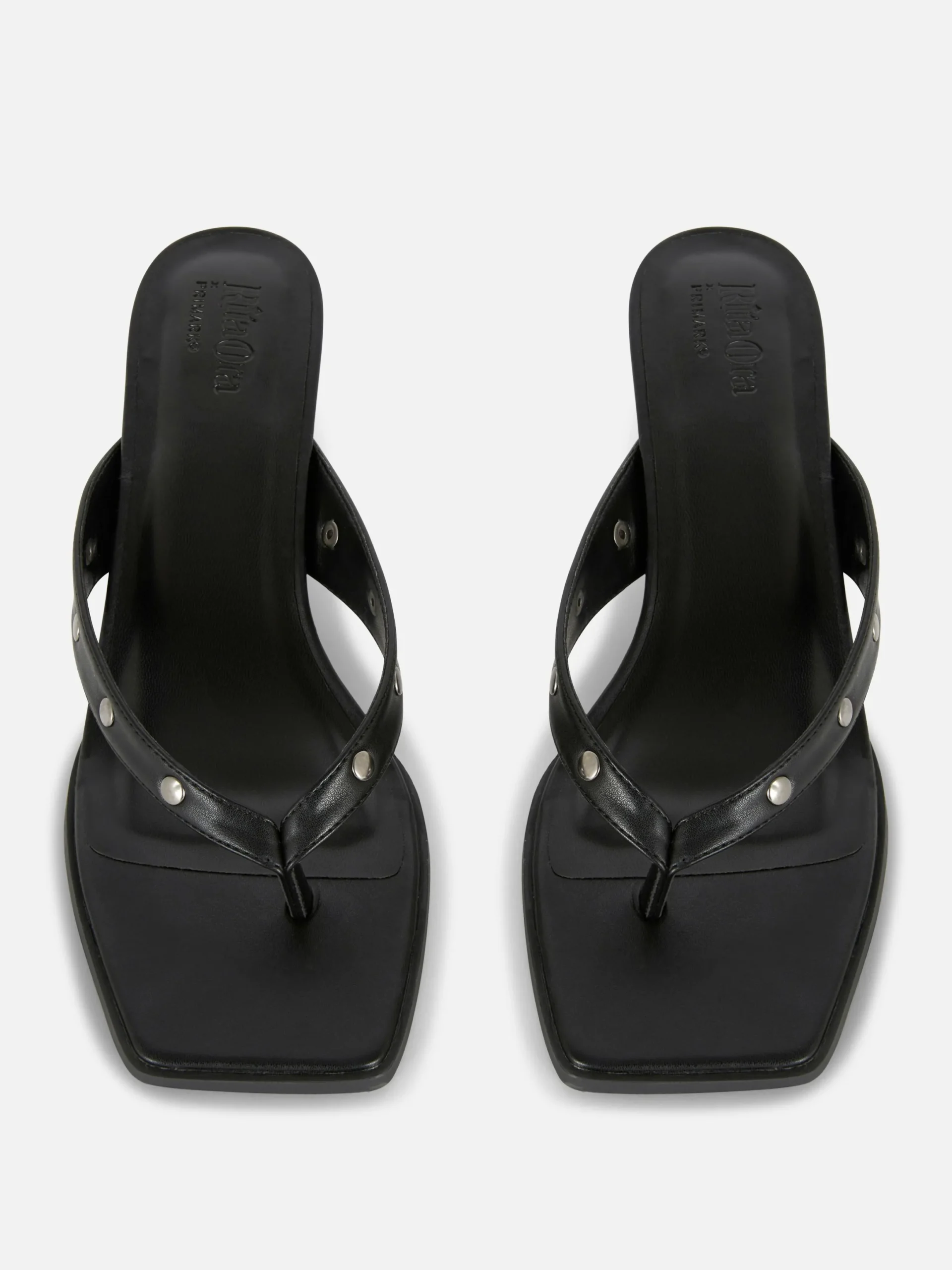 Heels|Primark „Rita Ora“ Kunstleder-Mules Mit Nieten Schwarz