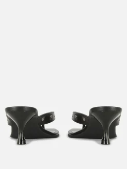 Heels|Primark „Rita Ora“ Kunstleder-Mules Mit Nieten Schwarz