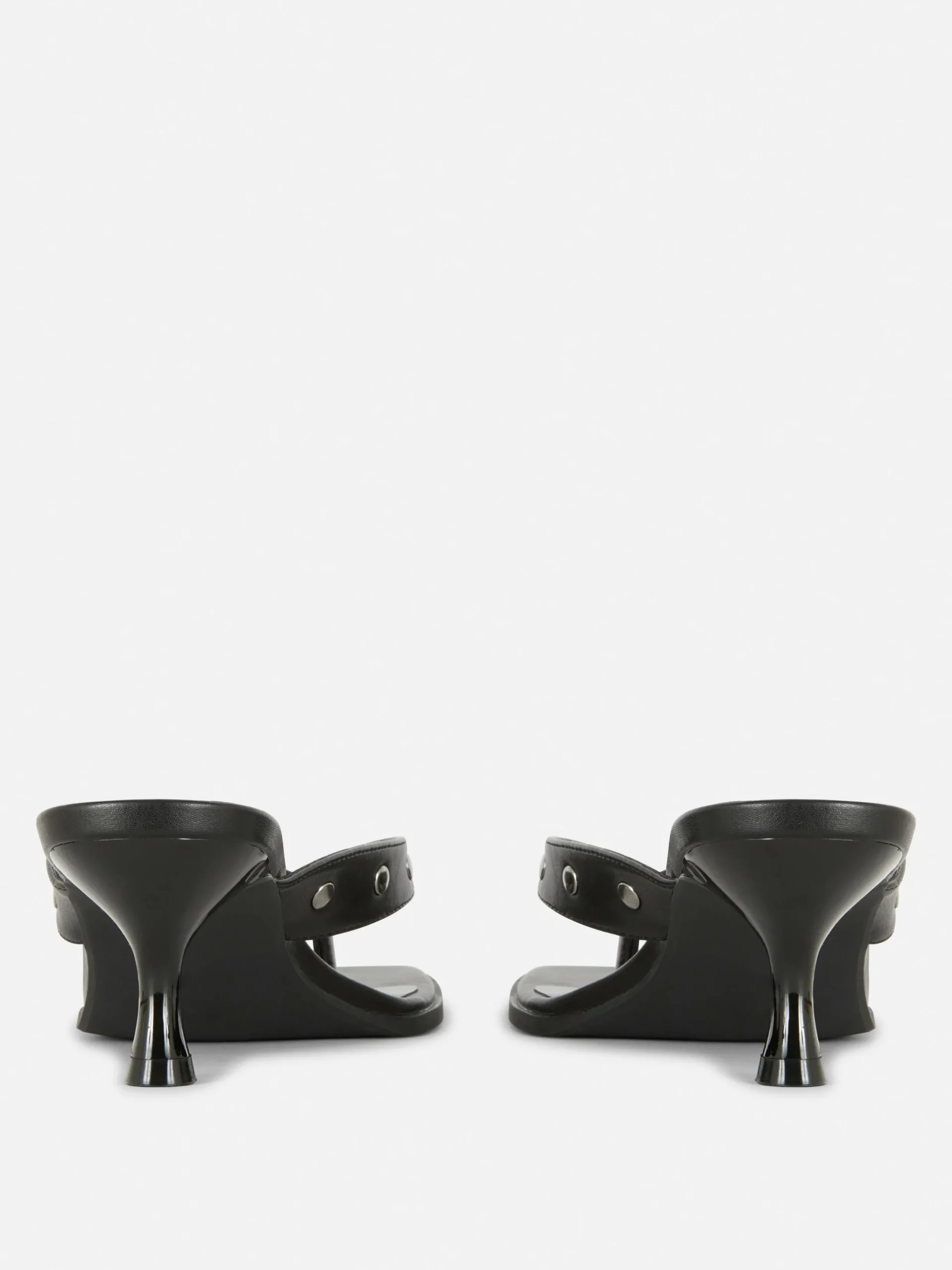 Heels|Primark „Rita Ora“ Kunstleder-Mules Mit Nieten Schwarz