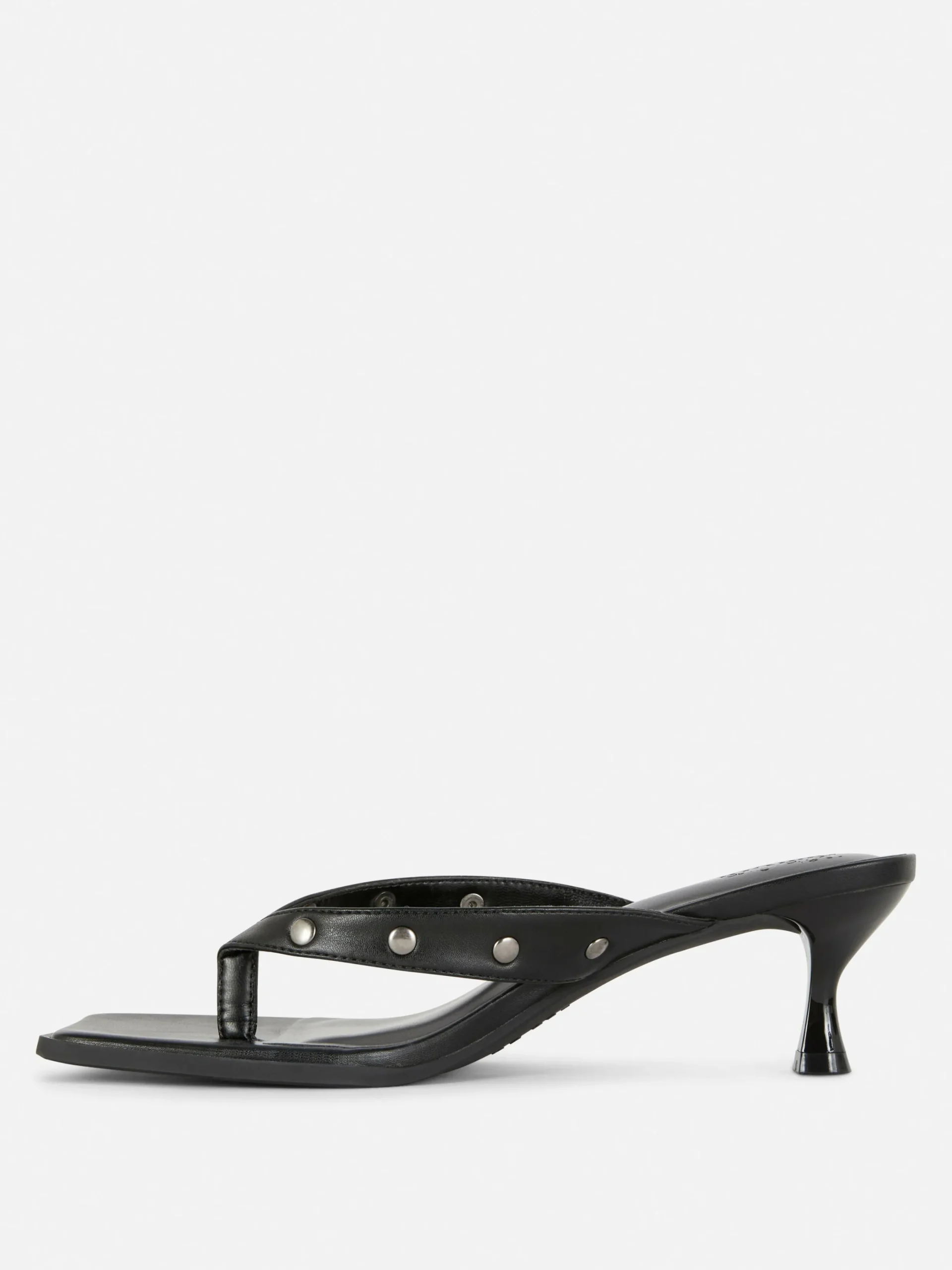 Heels|Primark „Rita Ora“ Kunstleder-Mules Mit Nieten Schwarz
