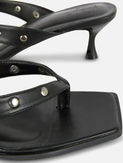 Heels|Primark „Rita Ora“ Kunstleder-Mules Mit Nieten Schwarz