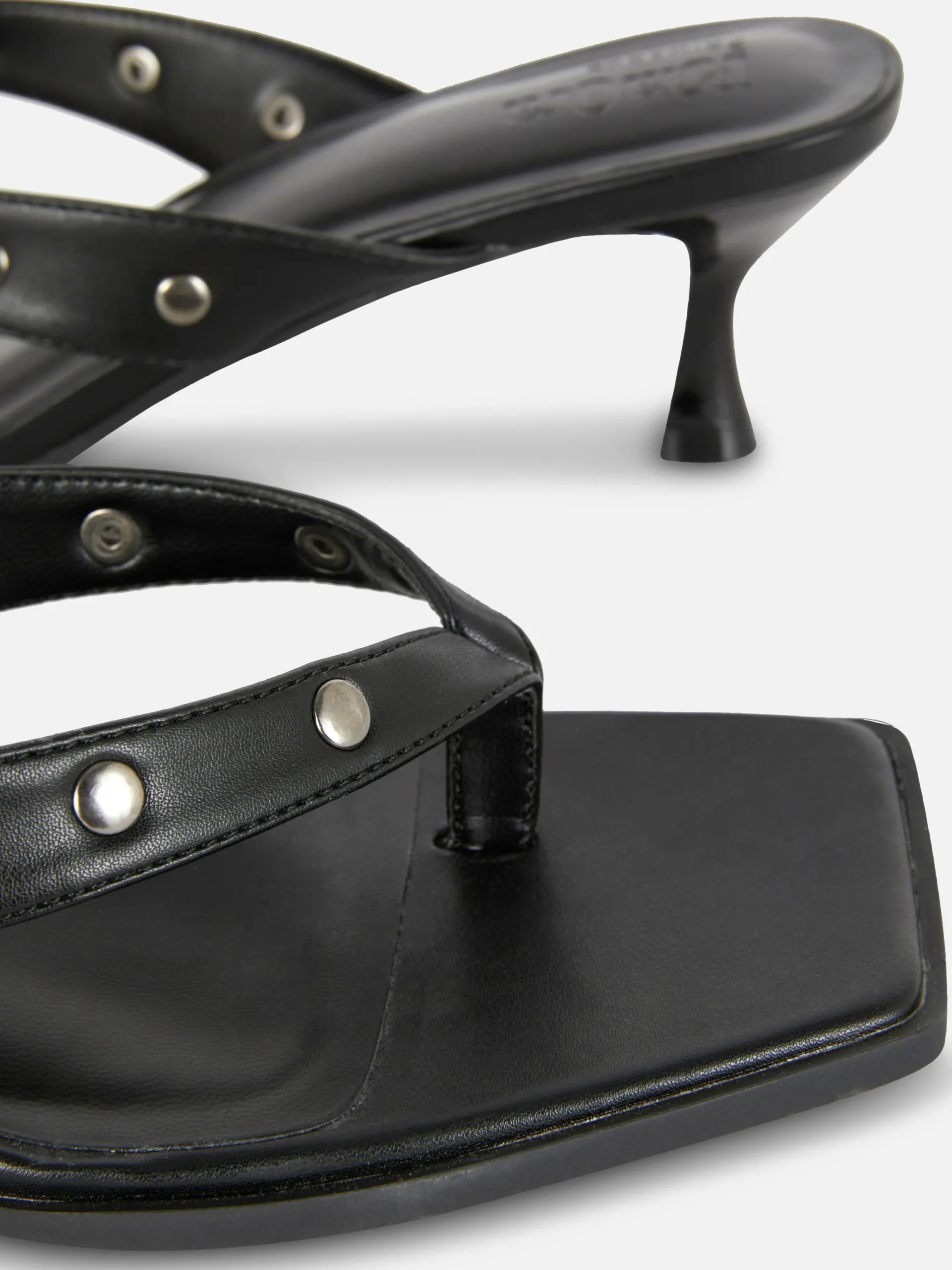 Heels|Primark „Rita Ora“ Kunstleder-Mules Mit Nieten Schwarz