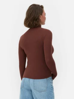 Tops Und T-Shirts|Primark „Rita Ora“ Langarmshirt Mit Rollkragen Braun