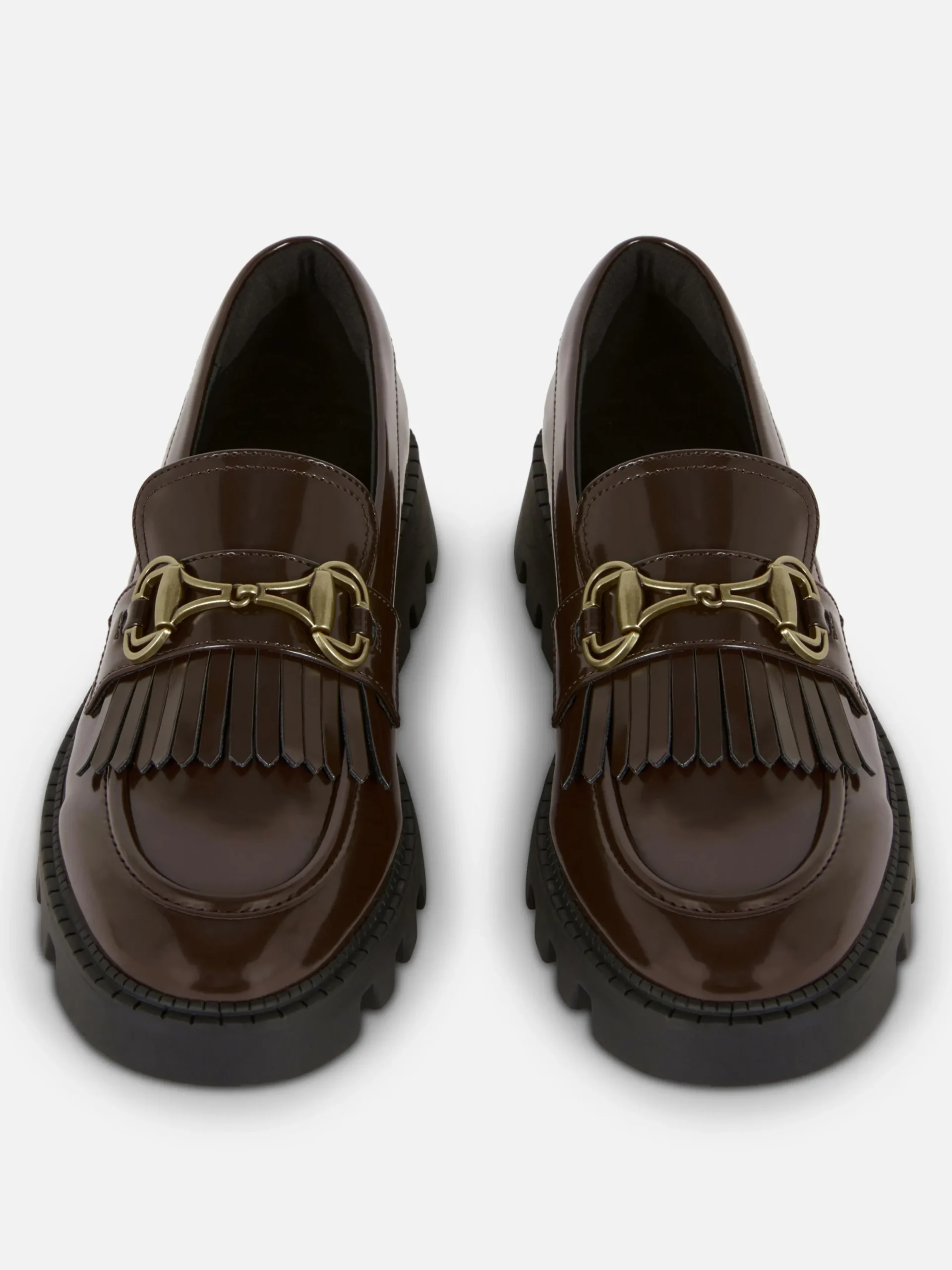 Flache Schuhe|Primark „Rita Ora“ Loafer Mit Kiltfransen Und Dicker Sohle Braun
