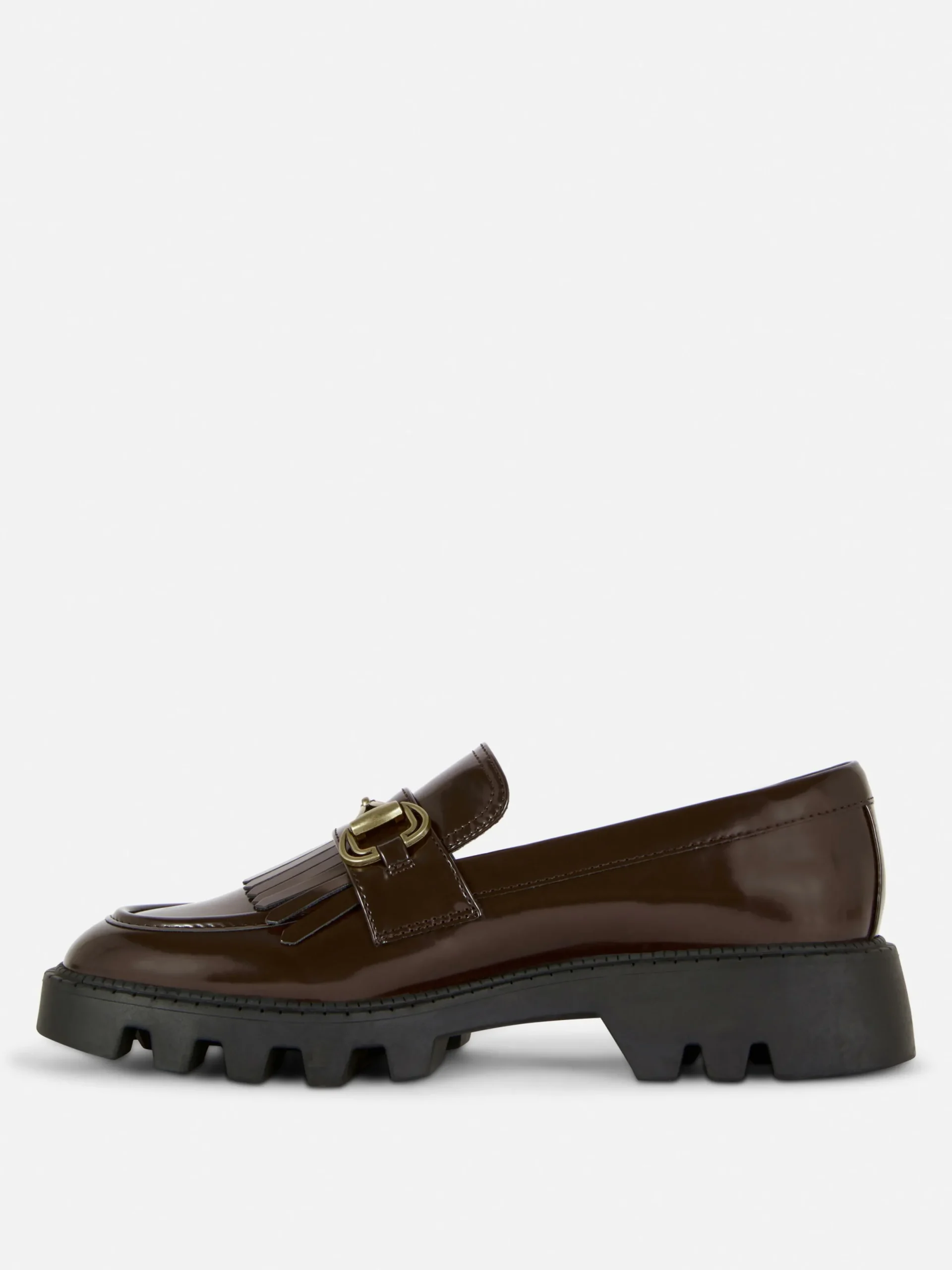 Flache Schuhe|Primark „Rita Ora“ Loafer Mit Kiltfransen Und Dicker Sohle Braun