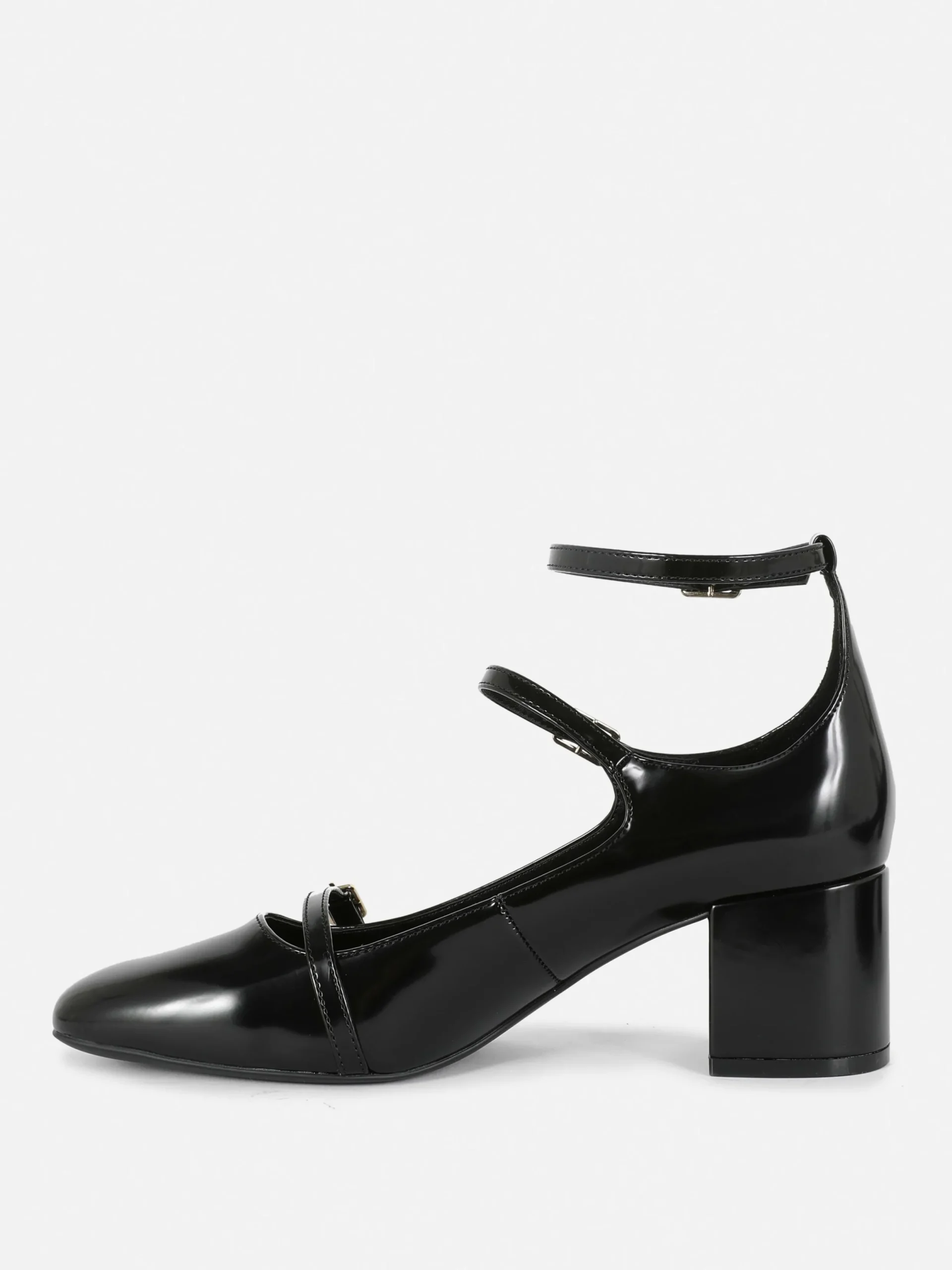 Heels|Primark „Rita Ora“ Mary Janes Mit Absatz Und Drei Riemchen Schwarz