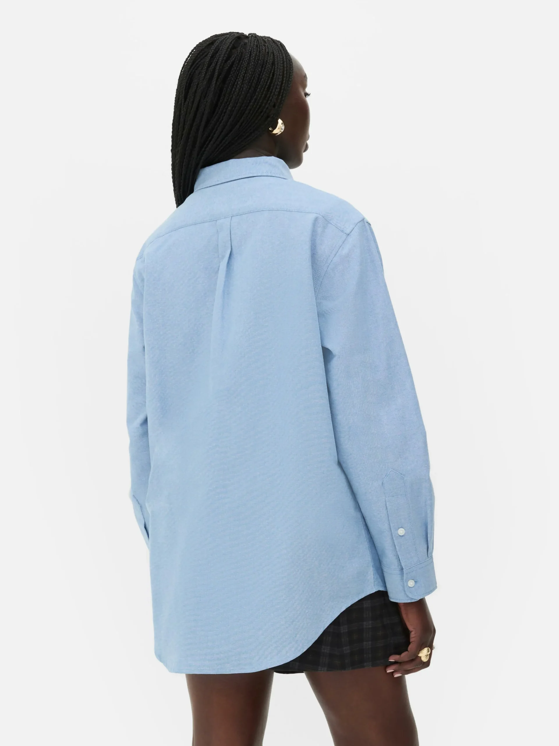 Blusen|Primark „Rita Ora“ Oxford-Hemd Mit Knopfleiste Blau