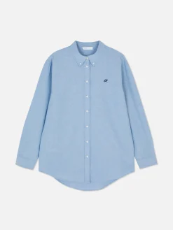 Blusen|Primark „Rita Ora“ Oxford-Hemd Mit Knopfleiste Blau