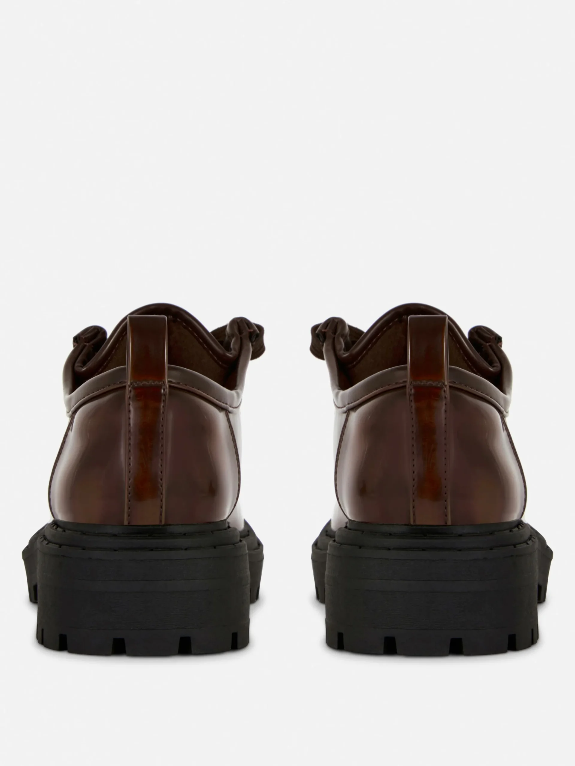 Flache Schuhe|Primark „Rita Ora“ Schnürloafer Mit Dicker Sohle Braun