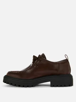 Flache Schuhe|Primark „Rita Ora“ Schnürloafer Mit Dicker Sohle Braun