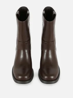 Stiefel|Primark „Rita Ora“ Stiefel Mit Blockabsatz Schokoladenbraun