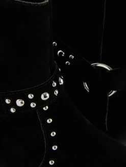 Stiefel|Primark „Rita Ora“ Stiefeletten In Wildleder-Optik Mit Nieten Schwarz