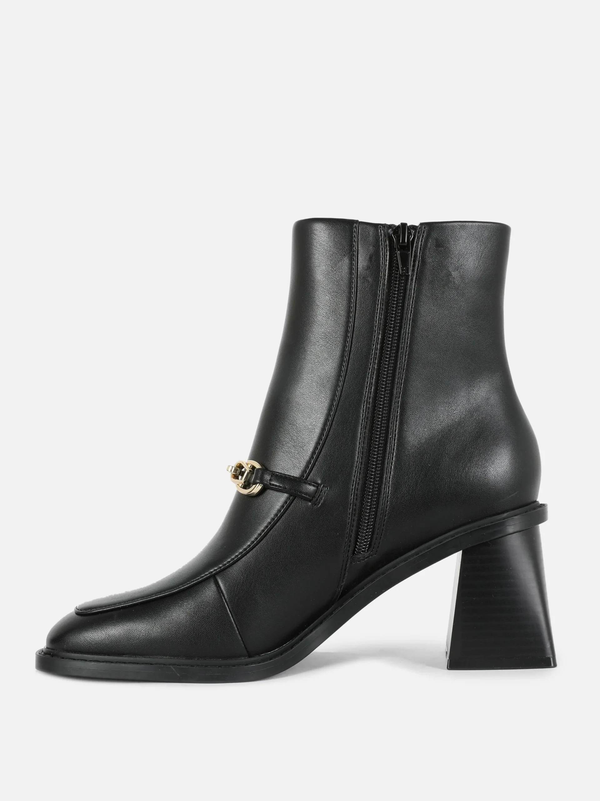 Stiefel|Primark „Rita Ora“ Stiefeletten Mit Blockabsatz Und Kettendetail Schwarz